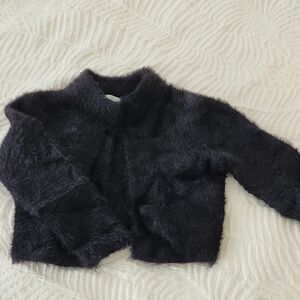 Zara Girls Black Fur Sweater